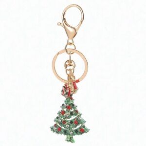 Christmas tree, rhinestone bag, charm